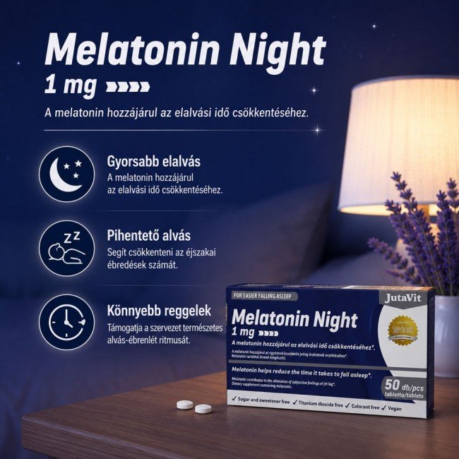 Jutavit melatonin night 1mg tabletta 50db
