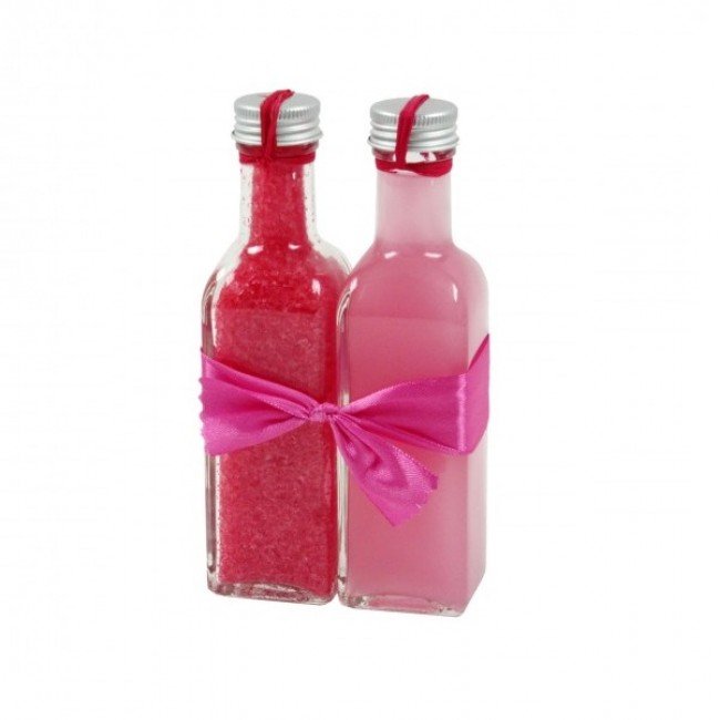 King Glass duó rózsa fürdőkristály+habfürdő csomag 1db