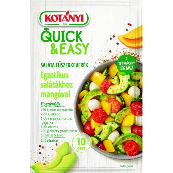 Kotányi quick&easy fűszerkeverék egzotikus salátákhoz mangóval 20g Kotányi quick&easy fűszerkeverék egzotikus salátákhoz mangóval 20g