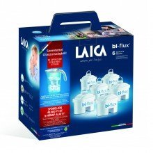 Laica  bi-flux 6 db-os vízszűrőbetét univerzális Laica stream line fehér, mechanikus vízszűrő kancsóval 7db