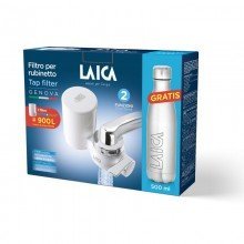 Laica genova hydrosmart rendszerű csapra szerelhető mikroplasztik-stop vízszűrő+fém palack 500ml 1db