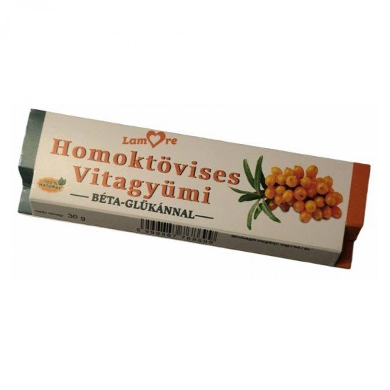 Lamore homoktövis vitaminszelet béta-glükánnal 30g Lamore homoktövis vitaminszelet béta-glükánnal 30g