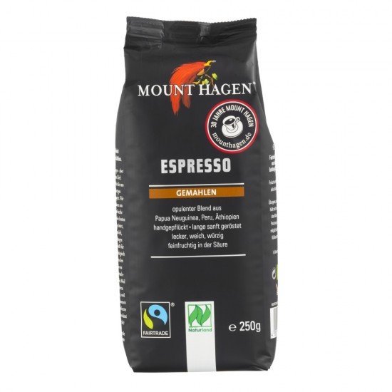 mount hagen bio espresso őrölt kávé 250g