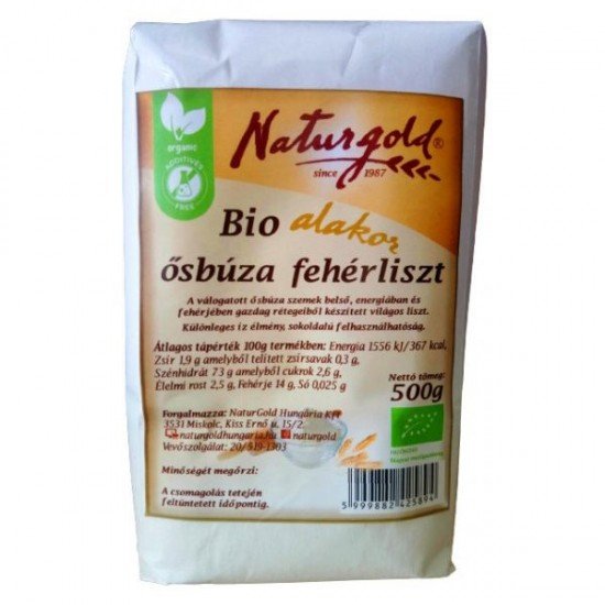 Naturgold bio alakor ősbúza fehérliszt 500g