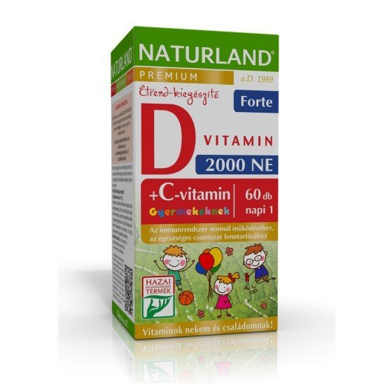 Naturland prémium d-vitamin forte rágótabletta 60db