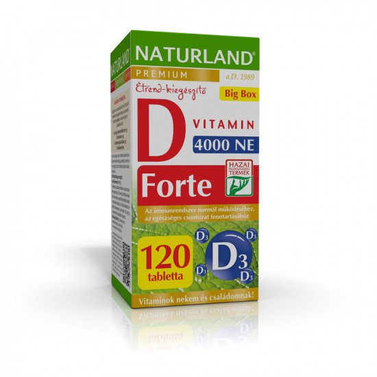 Naturland prémium d-vitamin forte tabletta 120db
