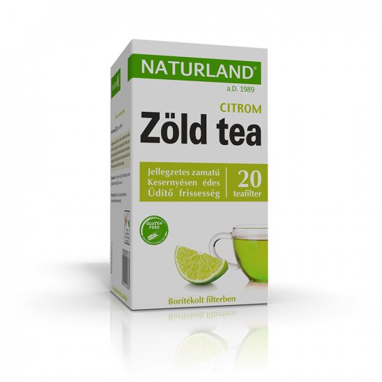 Naturland zöld tea citrom ízesítéssel 20filter