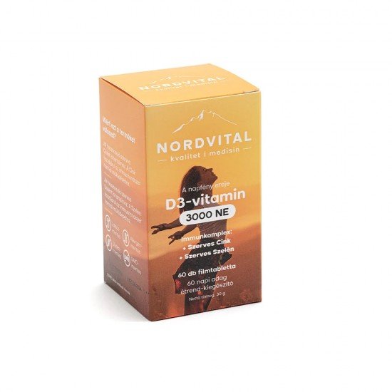 Nordvital d3-vitamin 3000ne szerves cinkkel 60db