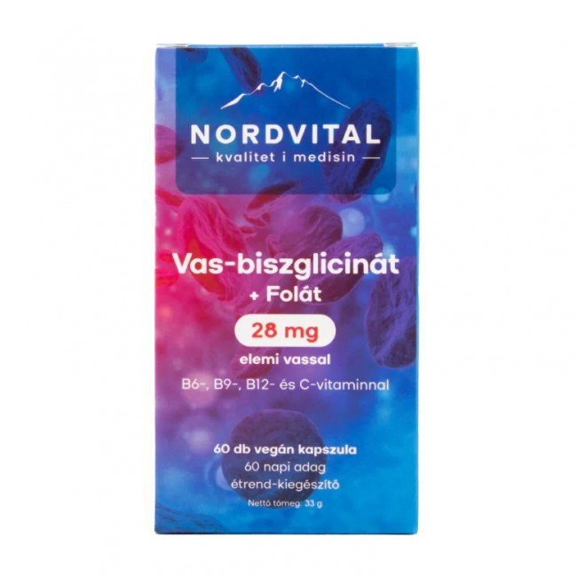 Nordvital vas-biszglicinát vegán kapszula 60db