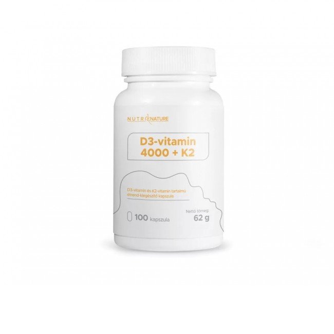 Nutri Nature D3 vitamin + K2 tabletta 100db
