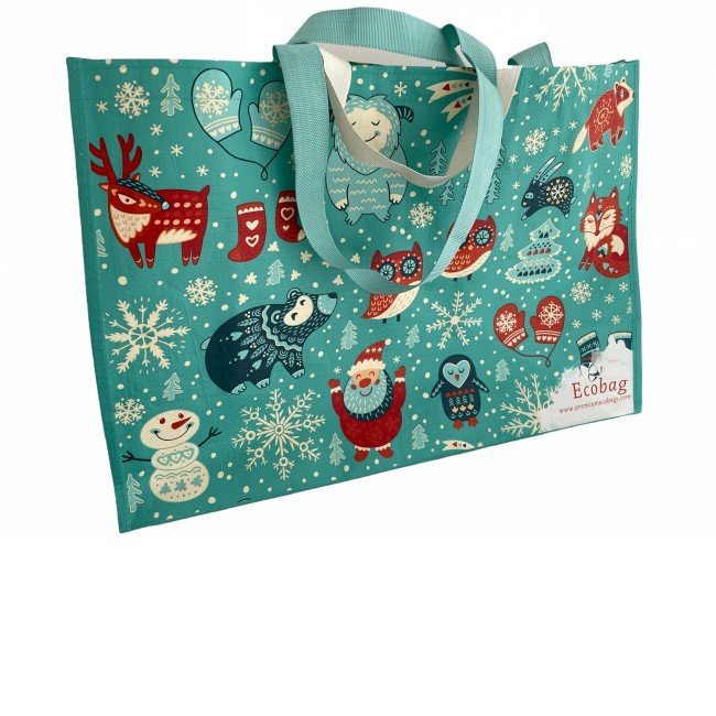Ökotáska karácsonyi állatok és jeti - óriás 1db 