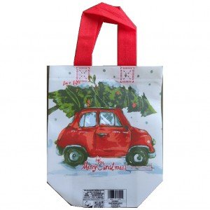 Ökotáska karácsonyi kisautó - mini 1db 