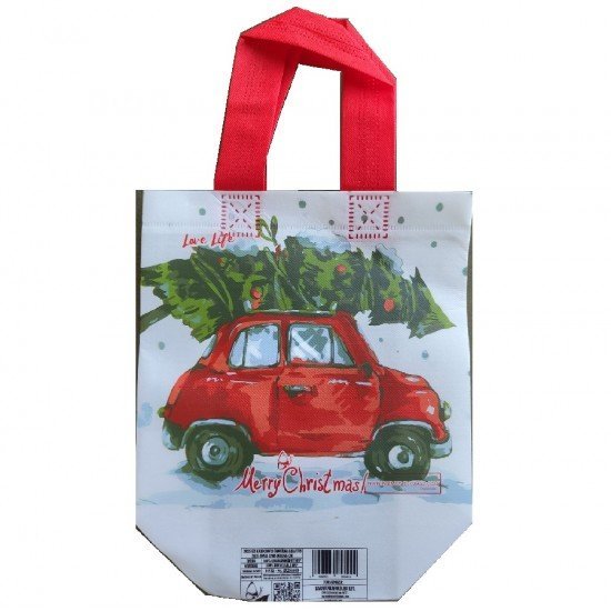 Ökotáska karácsonyi kisautó - mini 1db 