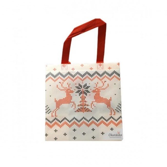 Ökotáska karácsonyi kötött rénszarvas - óriás 1db 