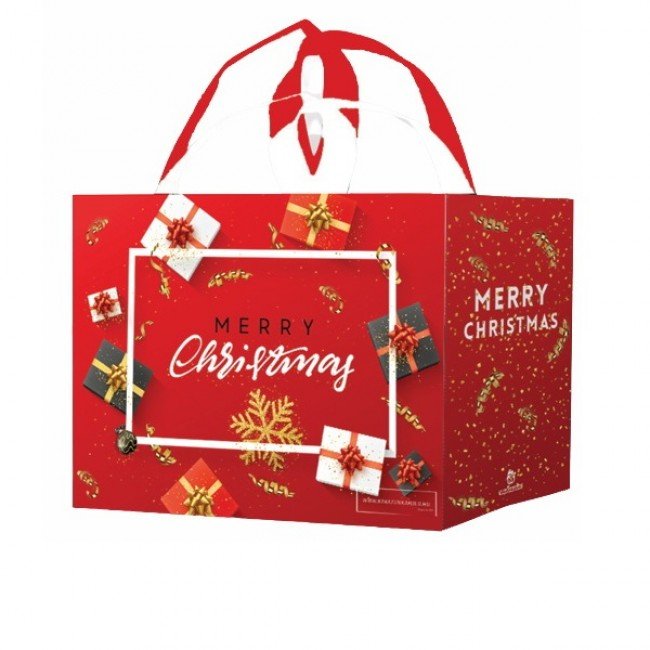 Ökotáska karácsonyi piros - óriás 1db 