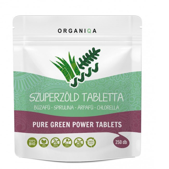 Organiqa bio szuperzöld tabletta 250db Organiqa bio szuperzöld tabletta 250db