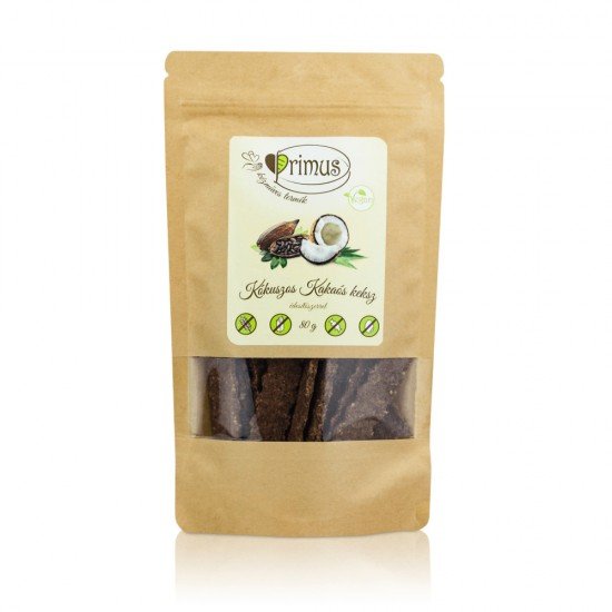 Primus keksz vegan kakós+kókuszos 80g