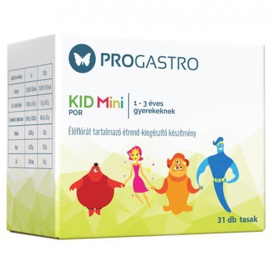 ProGastro KID Mini - Élőflórát tartalmazó étrend-kiegészítő készítmény 1-3 éves gyerekeknek 31tasak
