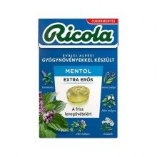 Ricola cukor extra erős mentol 40g