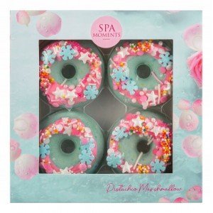 Spa Moments Cukorkás Fánk Fürdőbomba szett - Pisztáciás Pillecukor 4x60g Spa Moments Cukorkás Fánk Fürdőbomba szett - Pisztáciás Pillecukor 4x60g