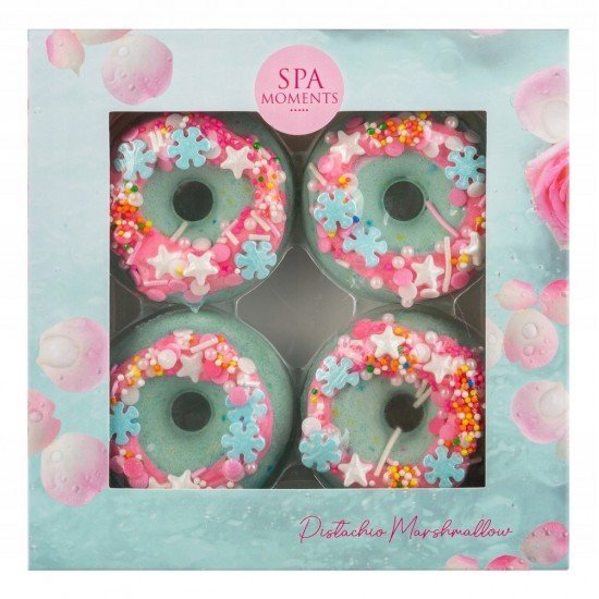 Spa Moments Cukorkás Fánk Fürdőbomba szett - Pisztáciás Pillecukor 4x60g