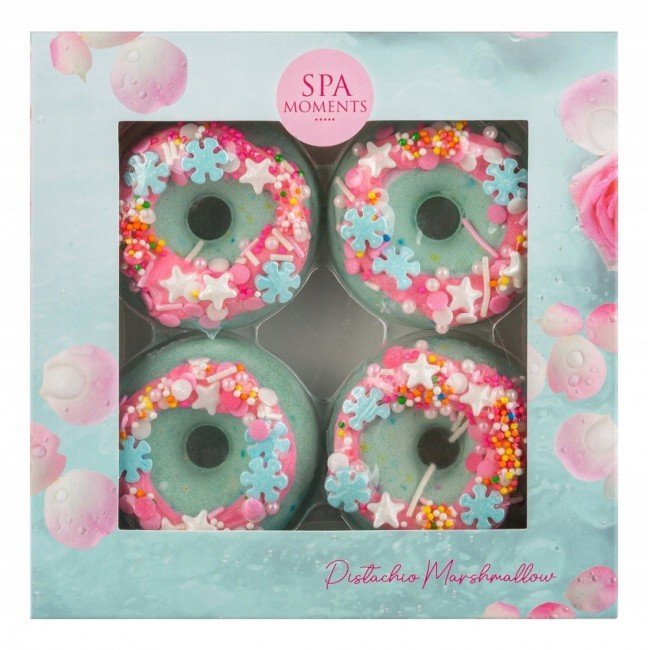 Spa Moments Cukorkás Fánk Fürdőbomba szett - Pisztáciás Pillecukor 4x60g