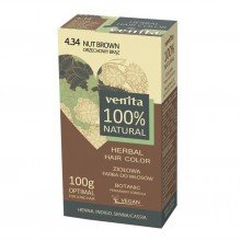 Venita 100% natural gyógynövényes hajfesték 4.34 mogyoró barna 100g