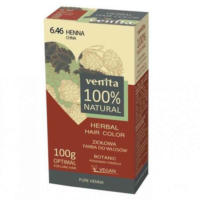 Venita 100% natural gyógynövényes hajfesték 6.46 henna 100g