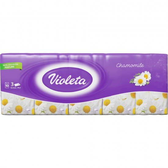 Violeta papírzsebkendő kamilla 10x10db