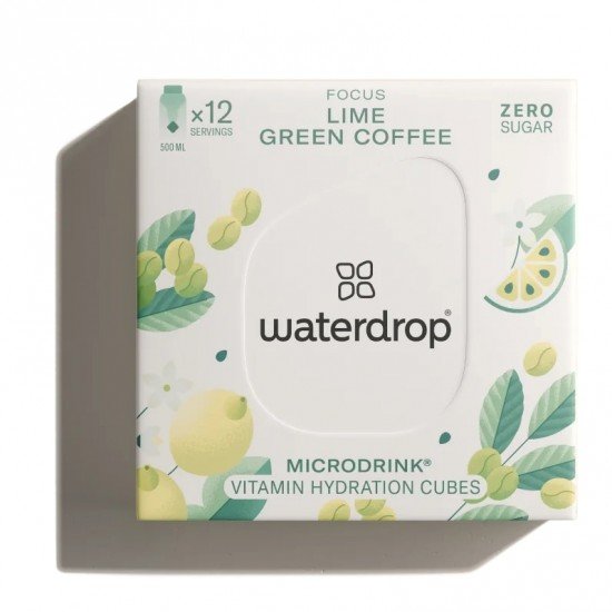Waterdrop microdrink focus lime, zöld kávé, citromlevél ízesítéssel 12db