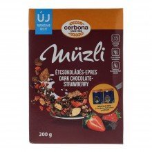 Cerbona müzli étcsokoládé-eper 200g
