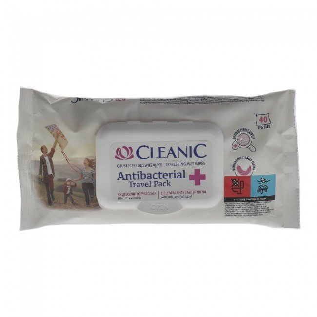 Cleanic törlőkendő antibacteriális travel pack 40db