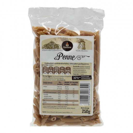 Diadalk penne tészta csökkentett ch 250g Diadalk penne tészta csökkentett ch 250g