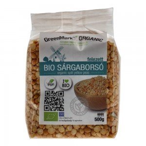 Greenmark bio sárgaborsó, felezett 500g
