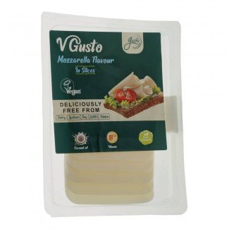 Gusto vegan mozzarella ízű szeletelt készítmény 140g Gusto vegan mozzarella ízű szeletelt készítmény 140g