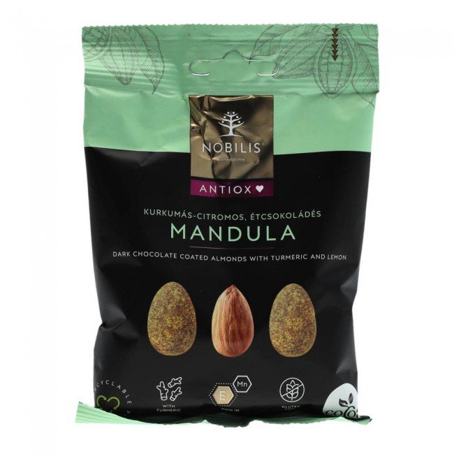 Nobilis kurkumás-étcsokoládés mandula 50g