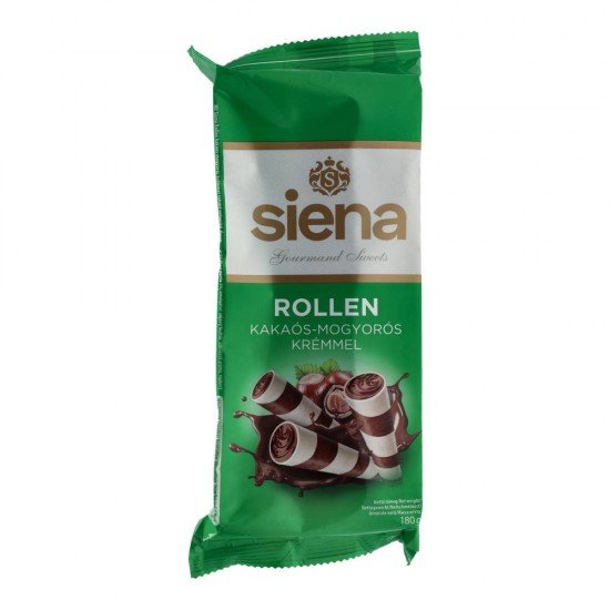 Siena rollen kakaós mogyorókrémmel töltött ostyarúd 180g Siena rollen kakaós mogyorókrémmel töltött ostyarúd 180g