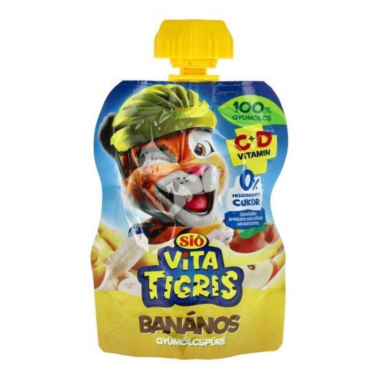 Sió vitatigris gyümölcspüré banán 100% 90g