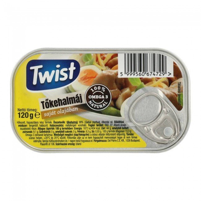 Twist tőkehalmáj saját olajában 120g