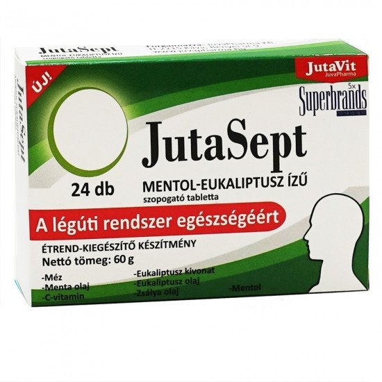 Jutavit jutasept szopogató tabletta menthol-eukaliptusz 24db