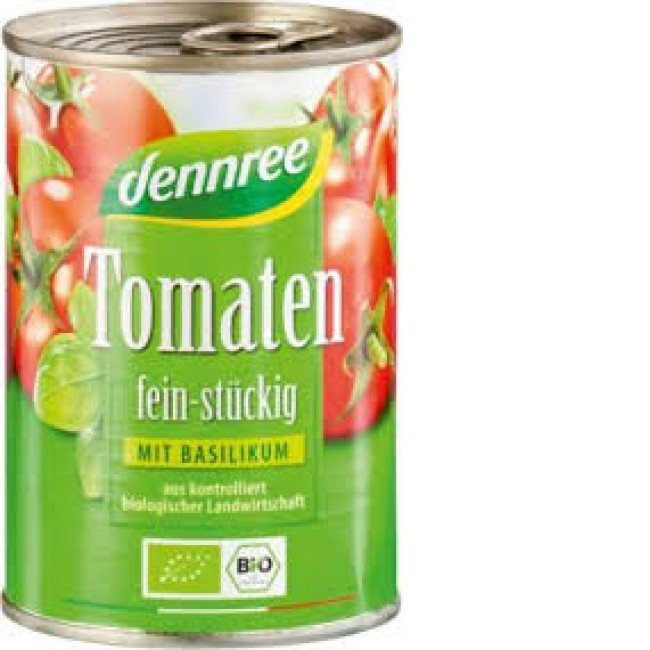 Dennree bio paradicsomkocka bazsalikomos 400g 