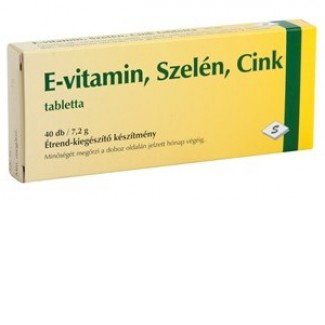 E-Vitamin,Szelén,Cink-Tabletta 40db