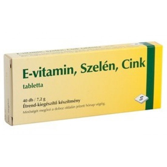 E-Vitamin,Szelén,Cink-Tabletta 40db