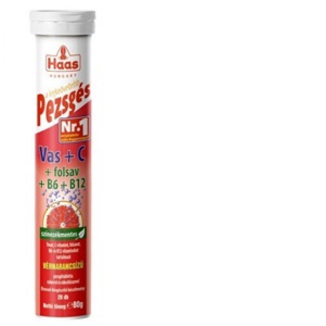 Haas pezsgőtabletta vas+C 20db