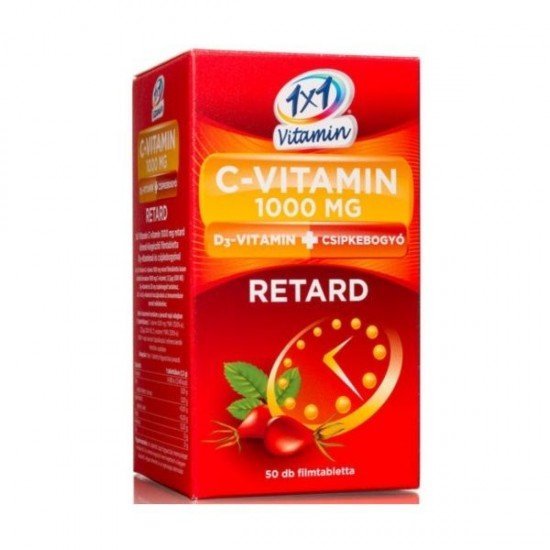 1x1 c-vitamin 1000 mg+d3-vitamin+csipke retard 50db