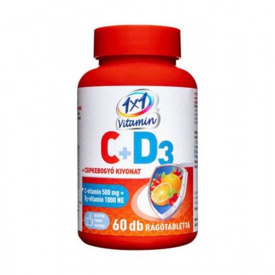 1x1 c-vitamin+d3-vitamin csipkebogyó rágótabletta 60db 1x1 c-vitamin+d3-vitamin csipkebogyó rágótabletta 60db