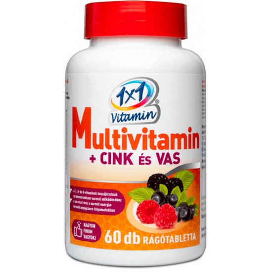 1X1 vitaday multi+Cink+Vas rágótabletta 60db