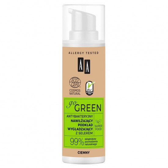 AA GO GREEN Antibakteriális hidratáló simító alapozó ECOCERT - sötét 30ml AA GO GREEN Antibakteriális hidratáló simító alapozó ECOCERT - sötét 30ml