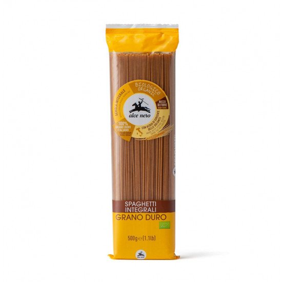 Alce nero bio durumtészta teljes kiörlésű spagetti 500g 