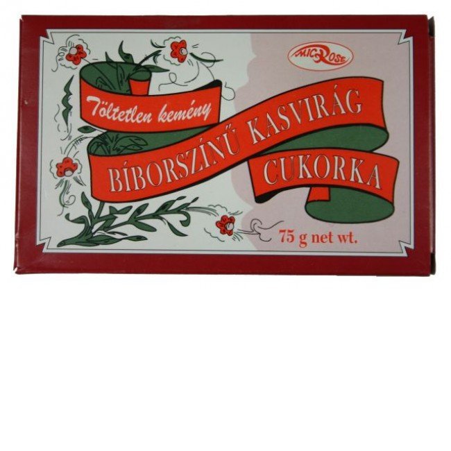 Biborszinü kasvirág cukorka epres 75g 